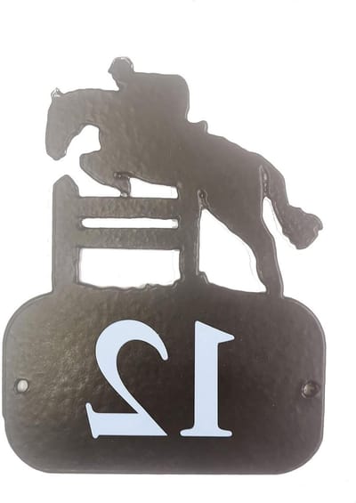 Huisnummer Plaquette - Adresbord Metaal - Huis Markeren - Handgemaakt Ontwerp - 125 x 165 cm - Zwart