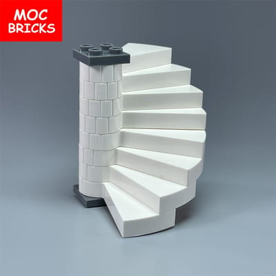 Set MOC Stenen Stad Kasteel Trappen Spiraalvormige Trede 40243 Ondersteuning 1x1x5 40244 Monteert Deeltjes Bouwstenen