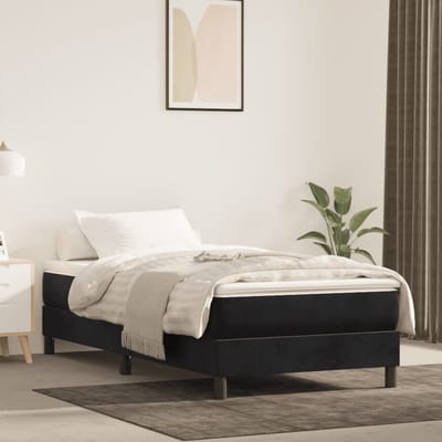 vidaXL - Boxspring - bed - fluweel - zwart - 90x190 - cm