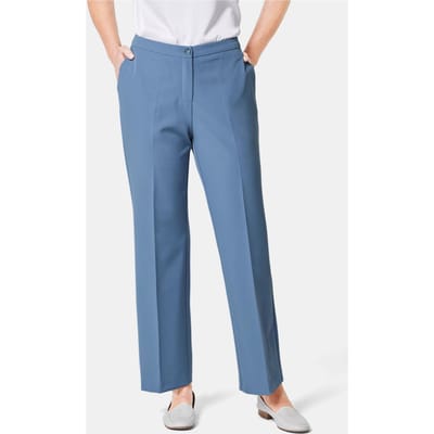 Wijde broek VERA met gestreken vouwen - blauw - Gr. 38 van Goldner Fashion