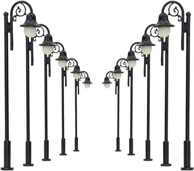 10 Stuks H0 Modelspoor Verlichting LED Straatlantaarns Warm Wit Schaal 1:87