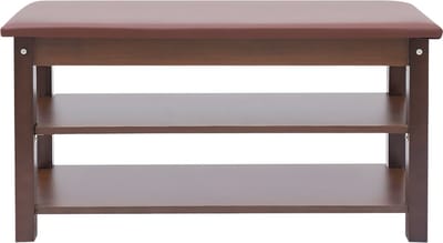 Schoenenbank - Opbergkast - Schoenenrek - Schoenenkast - Voor de hal of entree - Houten frame met stoffen kussen