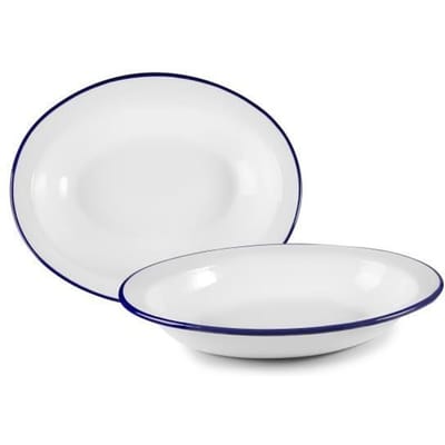IBILI 905232 Plat Ovale Profonde, Acier, Blanc, 32 x 26 x 6 cm