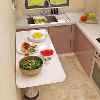 Opvouwbare Muurtafel - Uitklapbare Tafel Wandmontage - Ruimte Besparen - Met Stabiliserende Beugel - 100x60cm - Wit