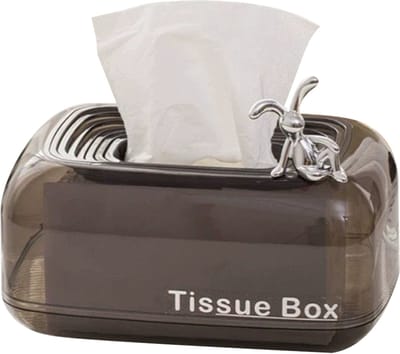 QTTVBTNA Tissuebox - Tissue Houder - Tissue Box - Tissuedoos – Decoratieve Tissuehouder met Konijntje - Zwart