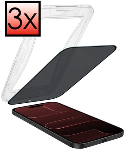 Screenprotector - 3 Stuks - Geschikt voor Apple iPhone Air - Met Installatie Kit - Anti Spy - Beschermglas - Flexibel Glas - Tempered Glass - Screen Protector - Inclusief Montage Frame - Buigbaar Hybrid Bescherm Cover