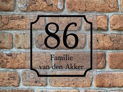 Naambordje / huisnummer voordeur klassiek helder