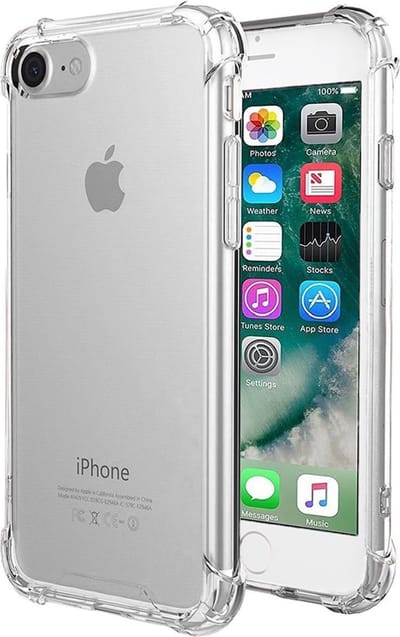 Hoesje - Geschikt voor Apple iPhone SE (2020) - Sterk & Shockproof - Siliconen Shock Case - Hoes Cover - Telefoonhoes - Transparant