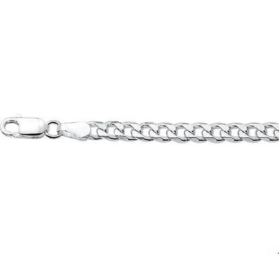 Zilver Wit Gourmette 6-Zijdes Geslepen 4,0 mm 1001766
