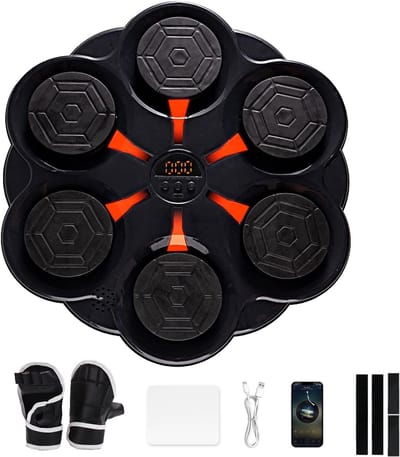 Muzikale Boxmachine, Wandmuziek Box Gewestvast, Bluetooth Muzikale Boxmachine met Kleurrijke Lichten, Volwassen Boxmachine voor Fysieke Training Thuis