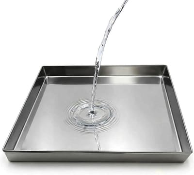 Wasmachine Druipbak - Lekbak Vloer - Vloer Beschermen - Roestvrij Staal - 20x10x2cm - Zilver