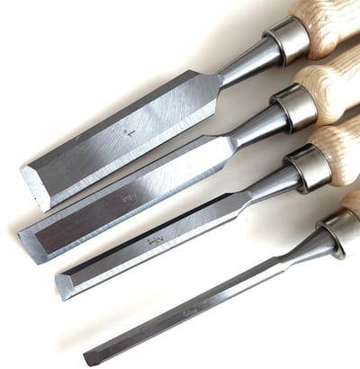 Houtbeitels – 4 delig - Beitel - Beitelset - Steekbeitelset – Steekbeitel – ¼ inch – ½ inch – ¾ inch – 1 inch – 6mm – 13mm – 19mm – 26mm