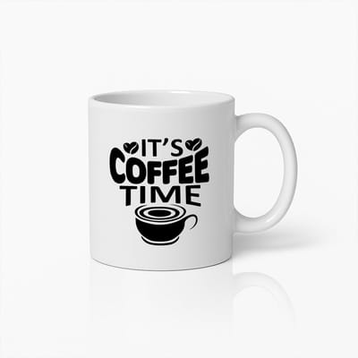 It’s Coffee Time Mok 330ml – Grappige Koffiebeker met Tekst – Cadeau voor Koffieliefhebbers en Barista’s
