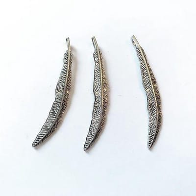 12419-1916 Metal Charms. Leaves. Platinum