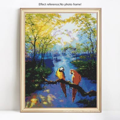 Peinture diamant 5D à faire soi-même, broderie complète d'oiseaux et d'animaux ronds, images en strass 20X30 gray