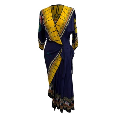 Etro midi-jurk met wikkeldetail en print in veelkleurige zijde