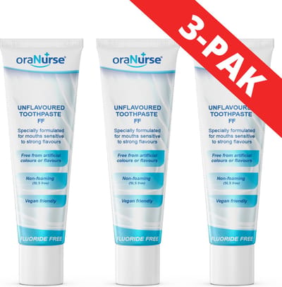 oraNurse smaakloze schuimloze Tandpasta Fluoridevrij (voor de leeftijd 0 tot 99 jaar) - smaakloos | schuimloos | 3 PAK