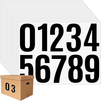 20 vellen cijferstickers 10 cm, weerbestendig zelfklevende cijfers zwart 0-9, grote vinyl nummerstickers voor brievenbus, huisnummers, borden