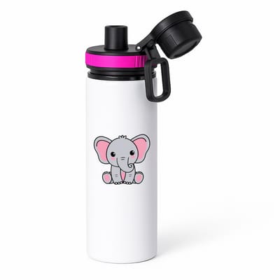 Hacebo® - Olifanten waterfles met draaidop roze - Olifant - Dieren liefhebbers - Dierentuin - zoogdieren - ollie - water fles - 850ML