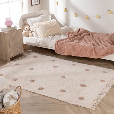 Little Olly Vloerkleed Kinderkamer - Lou Dots Taupe - 80x150cm