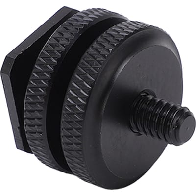 1 4 inch Dubbele Moeren Camera Cold Shoe Mount Adapter Statief Schroefadapter Flitsschoen Mount voor Camera Accessoire black