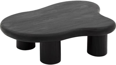 Goossens Savi Salontafel - Hout - 120 x 30 x 88 cm - Rond - zwart