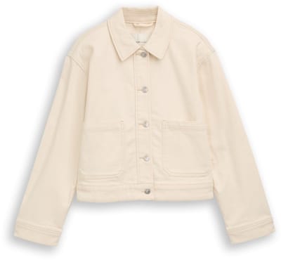 Tom Tailor Denim - Spijkerjasje met opgestikte zakken - Maat XXL - raw offwhite denim