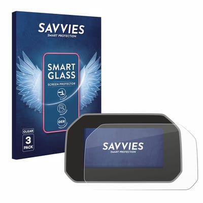 3 Stuks Savvies Screenprotector - geschikt voor BMW R 1250 GS Adventure Connectivity TFT 6.5" - beschermfolie glas transparant