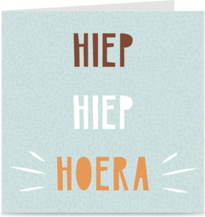 HIEP HIEP HOERA | verjaardagskaart / wenskaart / kaart met envelop | hippe kleuren