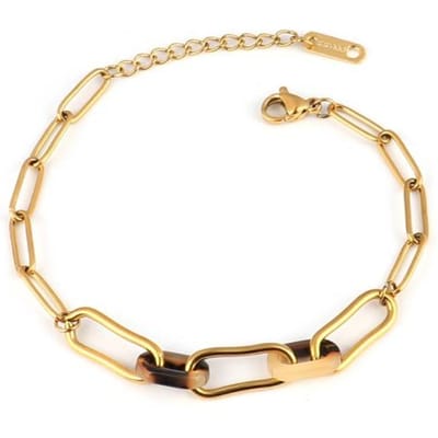 Stalen Armband Voor Vrouwen Roestvrijstalen Armbanden Hart Hanger Armbanden Mode Ketting Armbanden Vrouwen Dikke Armband Sieraden Cadeau beige