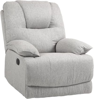 Relaxfauteuil - Relaxzetel - Relaxstoel - Fauteuil - Stoel - Met armleuning - Voor één Persoon - Fluweel - Grijs