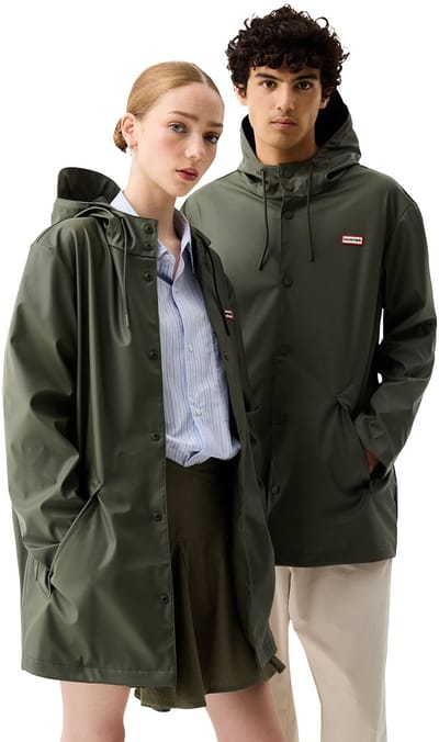 Hunter Pu Raincoat Unisex Regenjas - Groen
