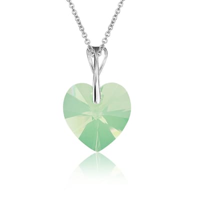 Montebello Ketting Pim HZ528 - Swarovski Hart - 925 Zilver Gerhod. - Ø14mm - 50cm