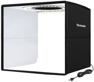 Opvouwbare LED Fotostudio Lichtbox 24,5 cm – Fototent voor Productfotografie – 104 LED CRI95 Dimbaar – 12 Achtergronden