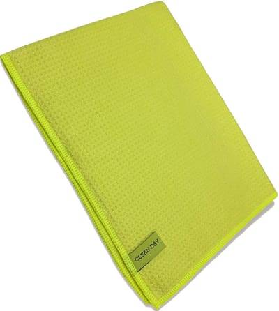 Microvezel schoonmaak droogdoeken geel 2 stuks 45 x 60 cm