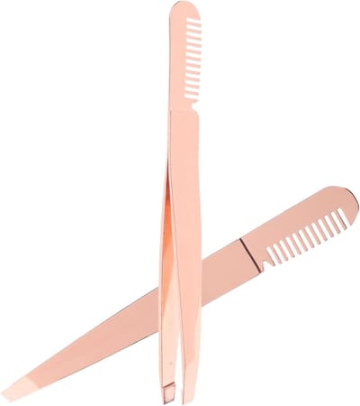 Pincetten Set - Gezichtshaar Verwijderaar - Precisie Haren Verwijderen - Ergonomisch Handvat - 2 Stuks - Rosé Goud