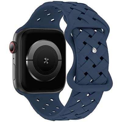 Beline Apple Watch Silicone Geweven band 38/40/41mm blauw/diepblauw doosje