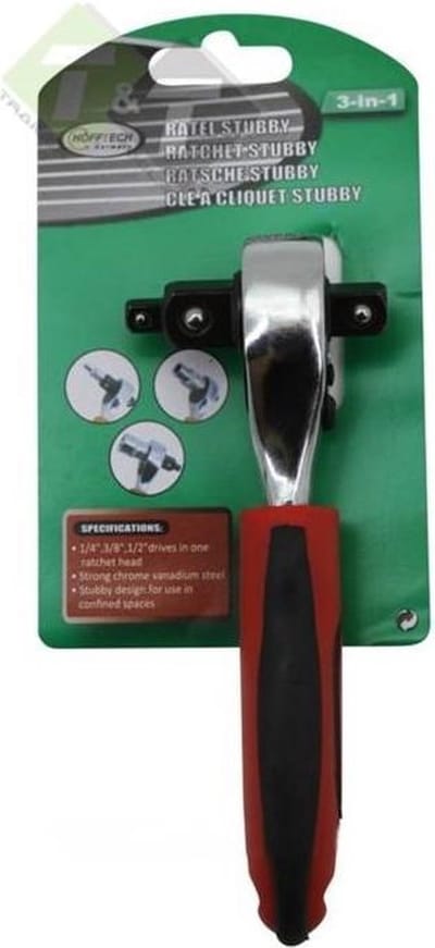 Ratel 3 in 1, Rechte ratel, Ratels, 1/4 - 3/8 en 1/2 duims aansluitingen, Hofftech
