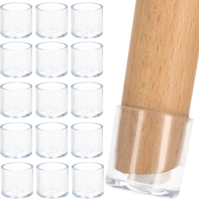 Springos Stoelpoot Beschermers | Stoelpootdoppen | Vloerbescherming | 16 stuks | 16 mm | Transparant