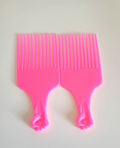 Afro plastic Kam Voor Krullend - 1 stuk steil Haar- Kam voor alle haartype- Roze kleur - 2 stuks