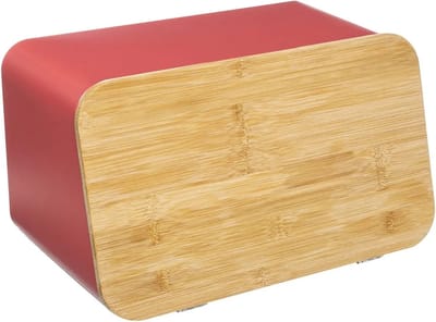 5Five - Broodtrommel met deksel - Brick Metaal/bamboe - 37 x 22 x 23cm