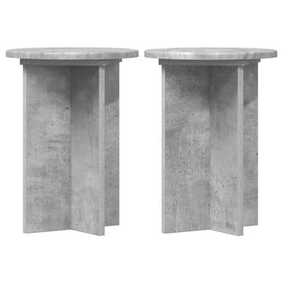 vidaXL - Plantenstand - 2 - st - Betongrijs - Ø29,5 - x - 40 - cm - Bewerkt - hout