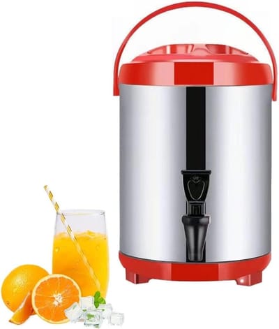 Rode Water Dispenser - Thermoskan Vat - Dranken Warm Houden - Dubbelwandig RVS - 8L - Rood