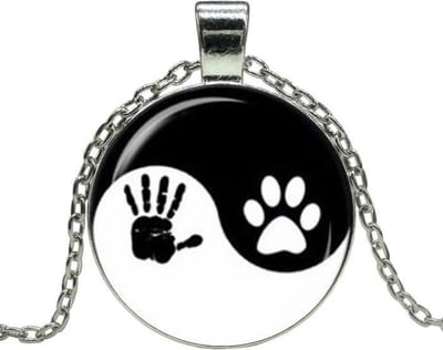 Fako Bijoux® - Ketting - Cabochon - Yin Yang - Hand & Poot