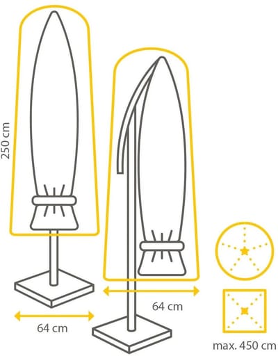 Winza Outdoor Covers - Parasolhoes LxB 250x60cm - Geschikt voor Staande & Zweefparasol Zonder Boog - Waterbestendig & Duurzaam Materiaal, 2 Jaar Garantie - Bescherming tegen Weer & Wind, Model 2024