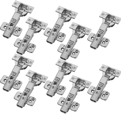 Set van 10 BLUM hoekscharnier 71B3580 110° met automatische sluiting incl. montageplaat 173H7100 met excentrische verstelling