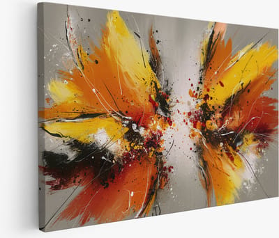 Saammp Muurcirkel Hout - Mistig Bloemenveld - Natuur - Abstract - Ø 90 - Wandcirkel - Wanddecoratie Cirkel - Muurdecoratie Woonkamer - Kantoor Decoratie