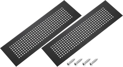 Ventilatierooster Vierkant Zwart - 10 x 3 Inch Aluminium Luchtrooster met Montagechroeven voor Kast en Deur