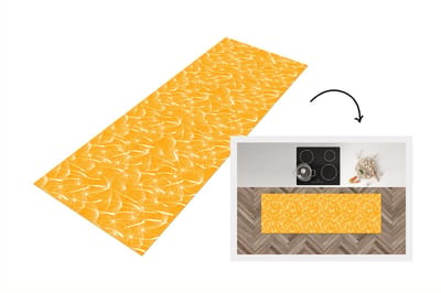 Keukenloper - Loper keuken - Paardenbloem - Oranje - Bloemen - Zomer - 150x50 cm - Keukenloper vinyl