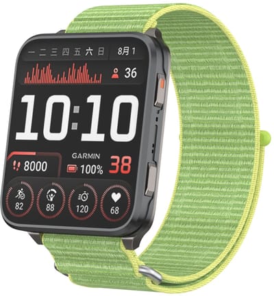 Strap-it Nylon 'Alpine' bandje (24mm) geschikt voor Garmin Fenix 9 (Pro) 51mm / Fenix 8 (Pro) 51mm / Garmin Fenix 7x (Pro - Sapphire Solar) / Fenix 6x (Pro - Sapphire) / Fenix 5x (Plus) / Fenix 3 / Epix Pro (Gen 2 - 51mm) - Fluorescerend